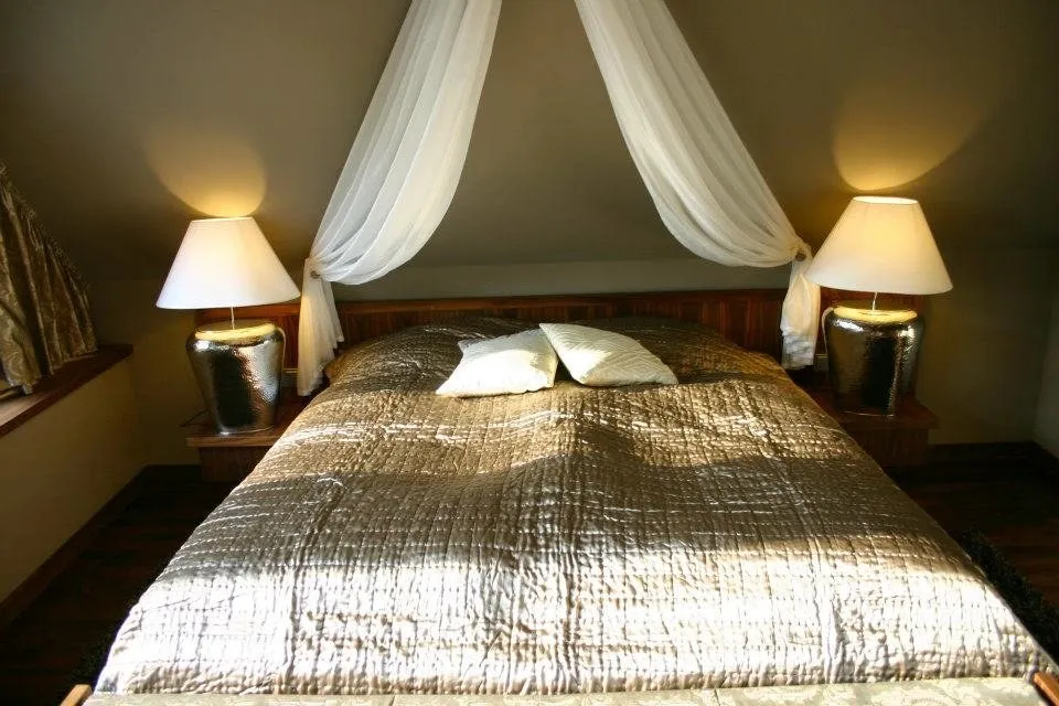 Himmelbett im Ferienhaus auf Usedom